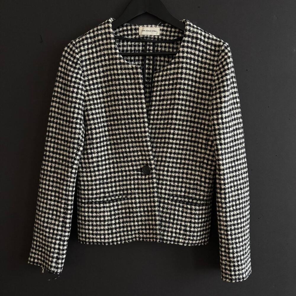 Isabel Marant Étoile Wool Tweed Cozy Fall Lightweight Jacket - Size 42/US 10